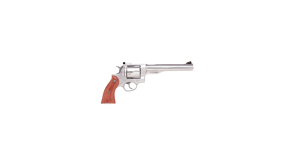 Ruger Redhawk Revolver, .45 Colt, 7.5 in barrel, stainless steel frame, rosewood grip, revolving chamber, fixed ramp front, adjustable rear, 6 round cylinder, RDHK-45-75-1-FRRMPG