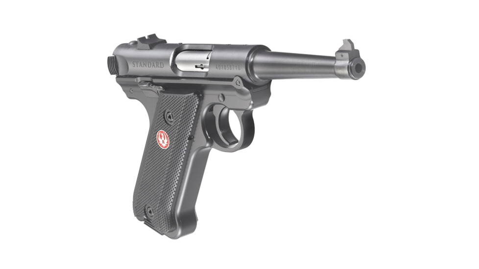 Ruger Ruger Mark Iv Standard Semi Auto Pistol, 22 Long Rifle, 4.75 in Barrel, Fixed Sight, Steel Frame, Synthetic Grip, 2-Mag, 10 Round Capacity, 40104-FRRMPG