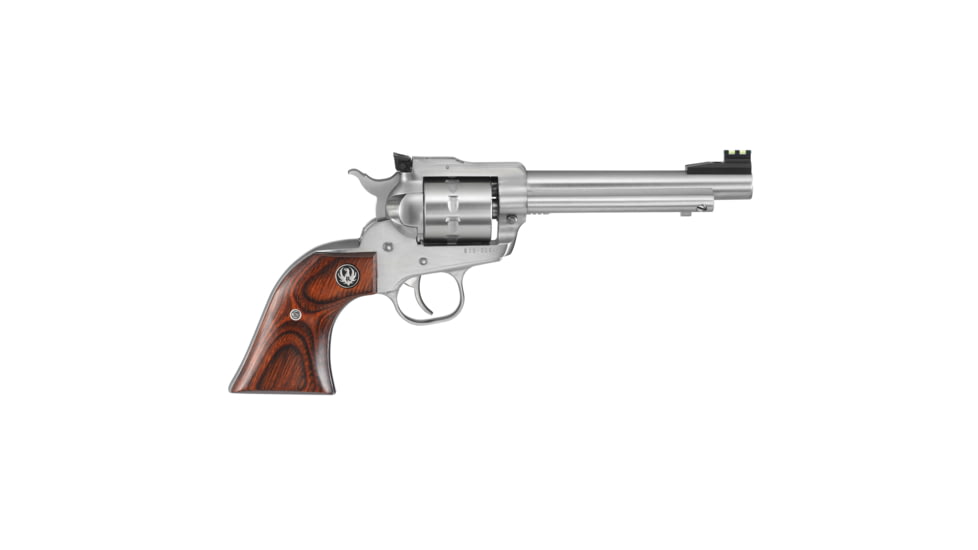 Ruger Single-Ten Revolver, .22 Long Rifle, 5.5in Barrel, X-Large, Adjustable, Stainless Frame, Wood Grip, 10 Round Cylinder, 8100