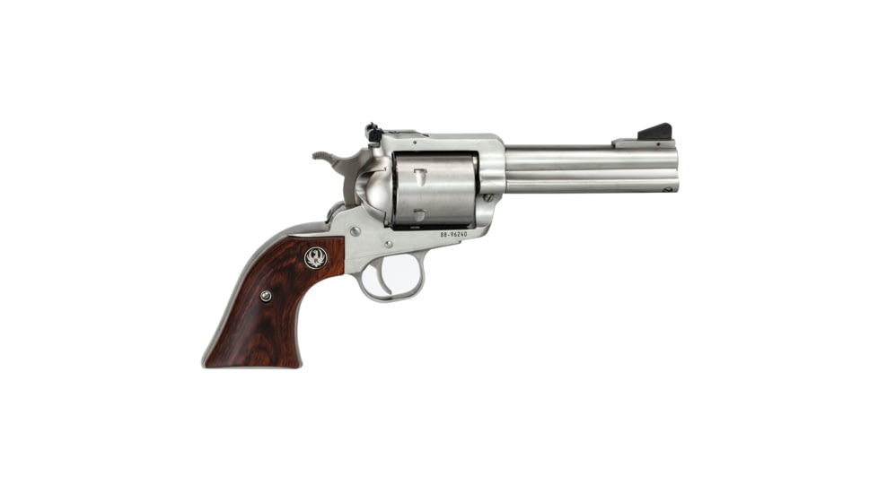 Ruger Super Blackhawk Revolver, .44 Remington Magnum, 4.62in Barrel, X-Large, Adjustable, Stainless Frame, Wood Grip, 6 Round Cylinder, 814