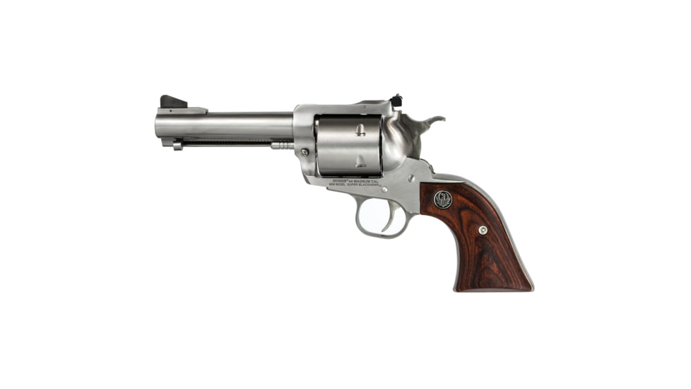 Ruger Super Blackhawk Revolver, .44 Remington Magnum, 4.62in Barrel, X-Large, Adjustable, Stainless Frame, Wood Grip, 6 Round Cylinder, 814