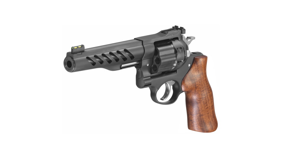 Ruger Super GP100 Revolver, .357 Magnum/.38 Special, 5.5in Barrel, Fiber Optic, Black Frame, Wood Grip, 8 Round Cylinder, 5065