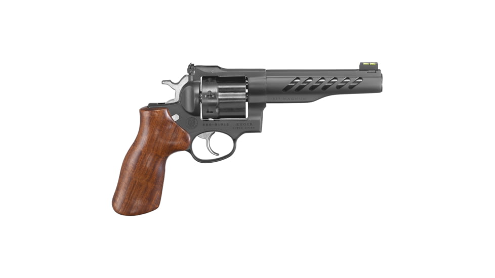 Ruger Super GP100 Revolver, .357 Magnum/.38 Special, 5.5in Barrel, Fiber Optic, Black Frame, Wood Grip, 8 Round Cylinder, 5065