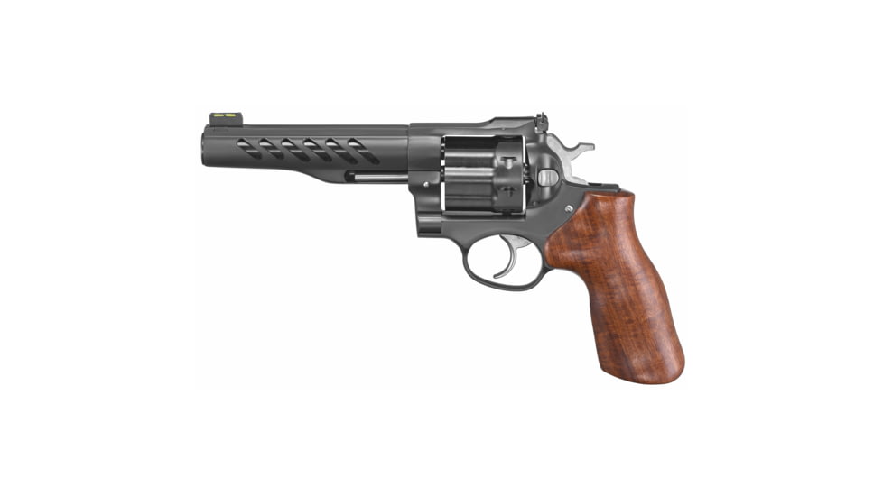 Ruger Super GP100 Revolver, .357 Magnum/.38 Special, 5.5in Barrel, Fiber Optic, Black Frame, Wood Grip, 8 Round Cylinder, 5065