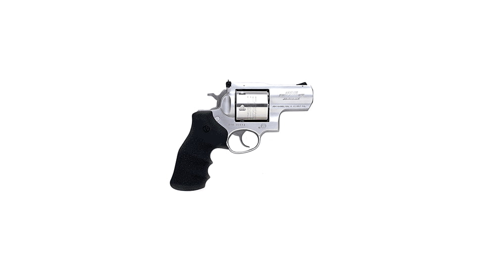 Ruger Super Redhawk Alaskan Revolver, .454 Casull, 2.5 in barrel, low glare stainless frame, Hogue Tamer Monogrip grip, revolving chamber, ramp front, adjustable rear, 6 round cylinder, SRAR-454-25-1-FRRMPG