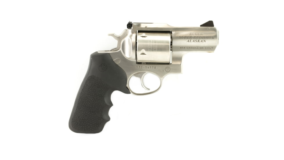 Ruger Super Redhawk Alaskan Revolver, .454 Casull, 2.5in Barrel, Adjustable, Stainless Frame, Rubber Grip, 6 Round Cylinder, 5301
