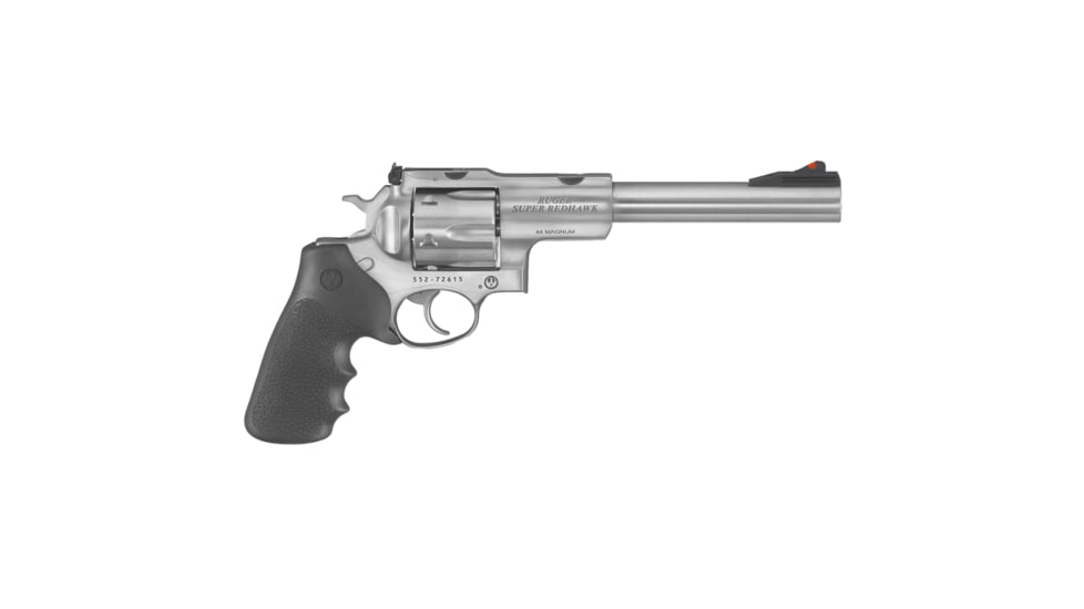 Ruger Super Redhawk Revolver, .44 Remington Magnum, 7.5in Barrel, X-Large, Adjustable/Red Ramp Insert, Stainless Frame, Rubber Grip, 6 Round Cylinder, 5501
