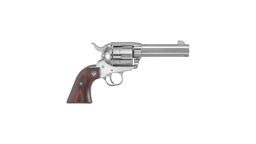 Ruger Vaquero Revolver, .45 Long Colt, 4.62in Barrel, Fixed, Stainless Frame, Wood Grip, 6 Round Cylinder, KNV44