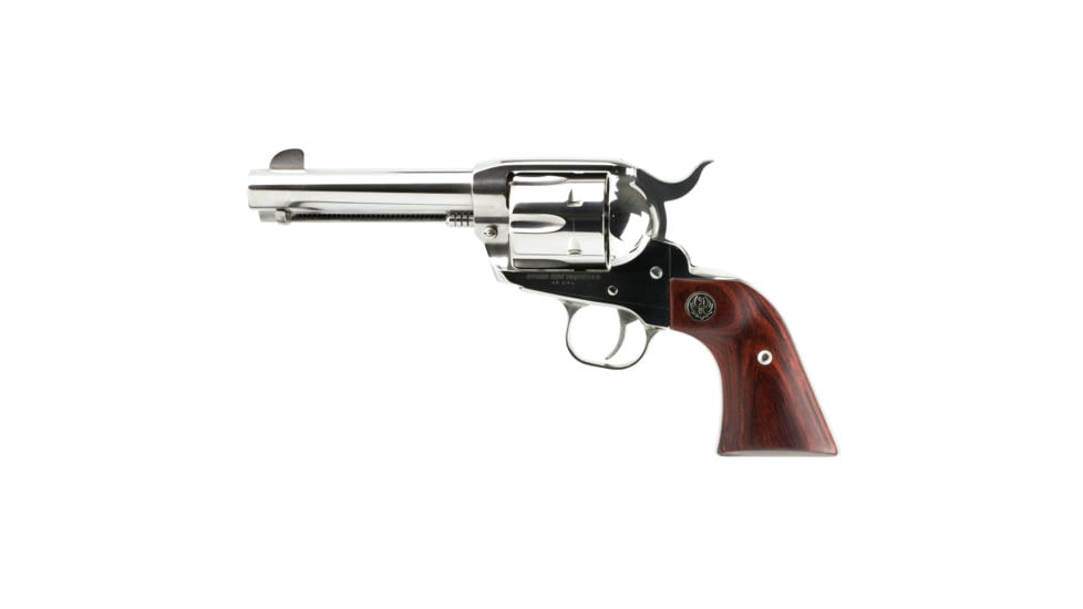Ruger Vaquero Revolver, .45 Long Colt, 4.62in Barrel, Fixed, Stainless Frame, Wood Grip, 6 Round Cylinder, KNV44