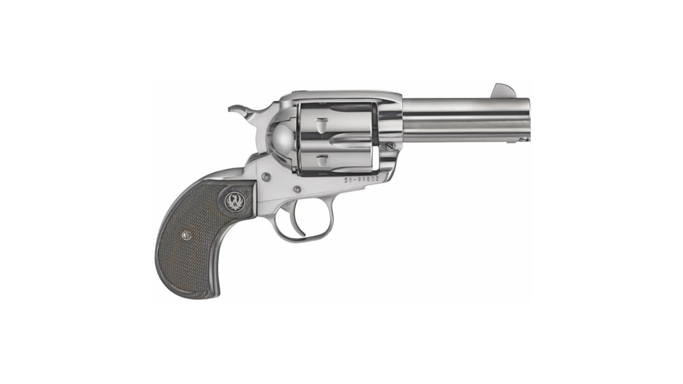 Ruger Vaquero TALO Revolver, .44 Remington Magnum, 3.75in Barrel, Fixed, Stainless Frame, Wood/Birdshead Grip, 6 Round Cylinder, 10596