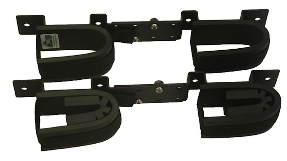 Rugged Gear 10065 Double Gun Rack Screw-Attach Hardware Included Blk