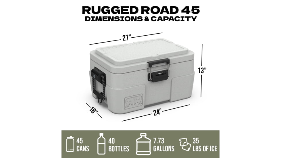 Rugged Road 45 Cans Version 2 Hard Cooler, Gunmetal Gray, RR45 V2 - Gunmetal Gray