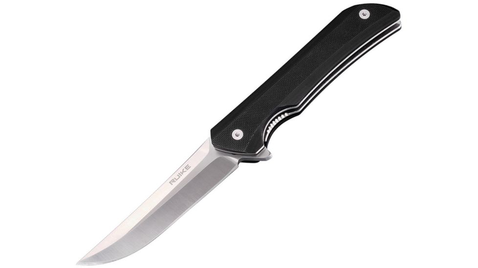 RUIKE Hussar P121 Linerlock Black Folding Knife,3.75in,Standard Edge,Satin, Black, G10 Handle, P121-B