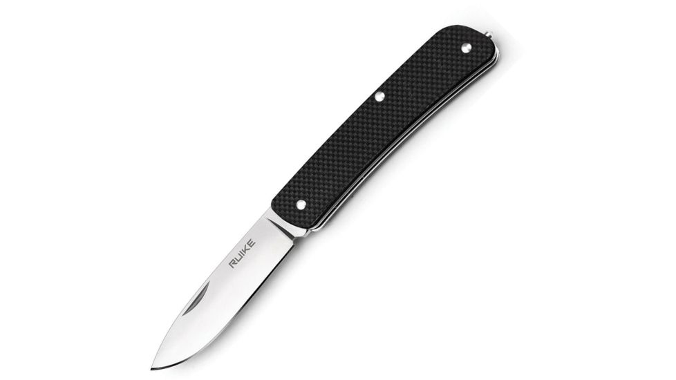 RUIKE L11 Large Folder Black Folding Knife,3.5in,Standard Edge,Satin, Black, G10 Handle, L11-B