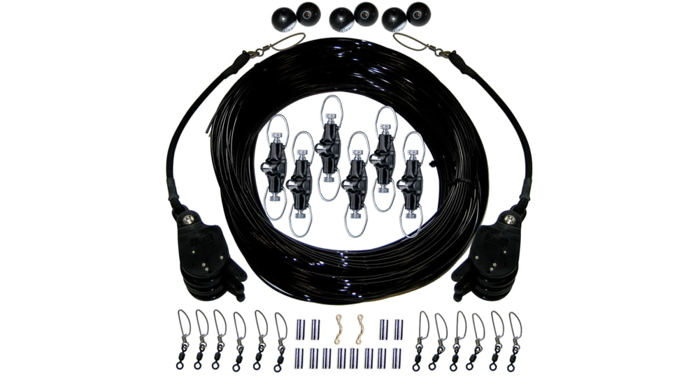 RUPP Marine Triple Rigging Kit W/Lok-Ups &amp; Nok-Outs - 520' Black Mono Cord 64719