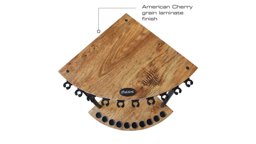 Rush Creek Creations 10 Rod Corner Rack, American Cherry, 15 x 15 x 27, 38-4063