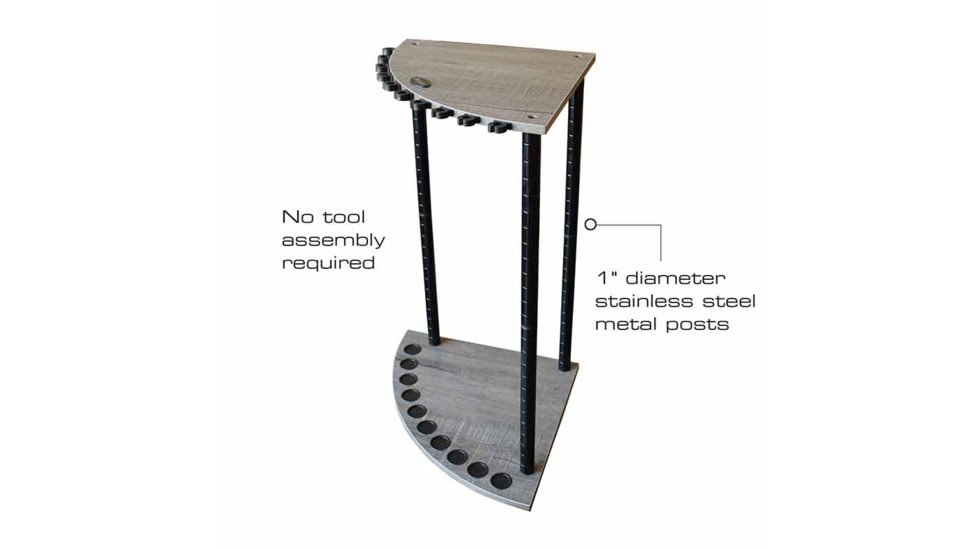 Rush Creek Creations 10 Rod Corner Rack, Barn Wood, Rod Canvas, 15 x 15 x 27, 38-4062