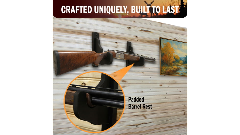 Rush Creek Creations 2-Piece Padded Gun Display Wall Hooks, Black, 38-5073