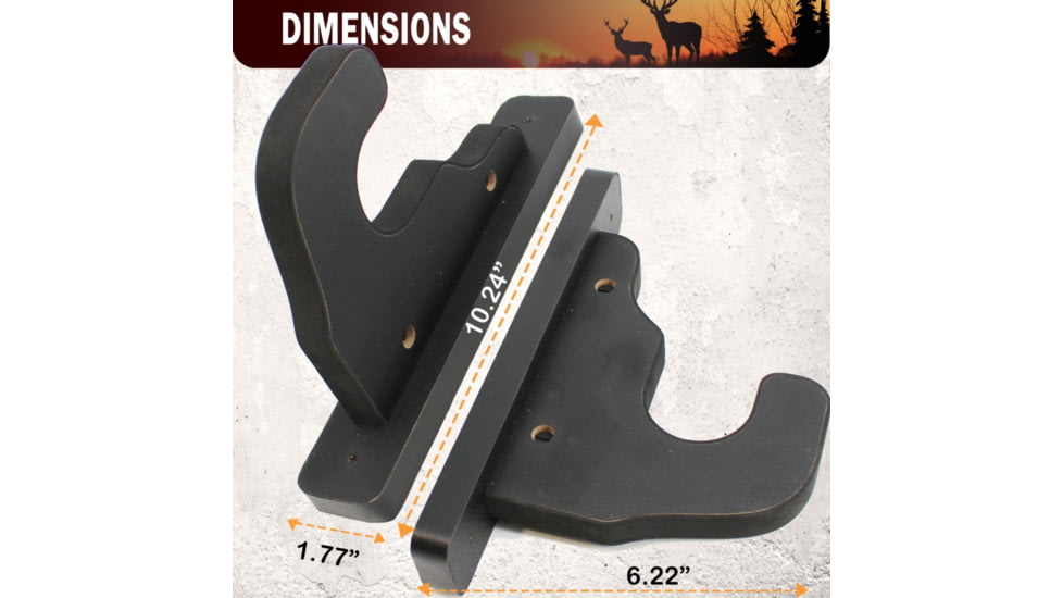 Rush Creek Creations Creations Single Gun Rack for Rifle/Shotgun, Black, Small, 38-5073