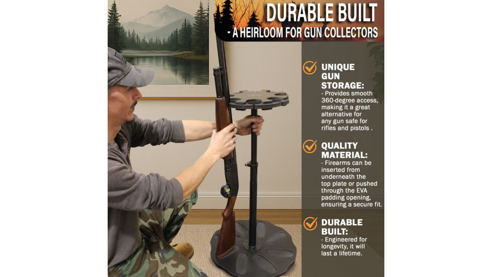 Rush Creek Creations 8 Gun Spinning Rack, Black, 38-5065