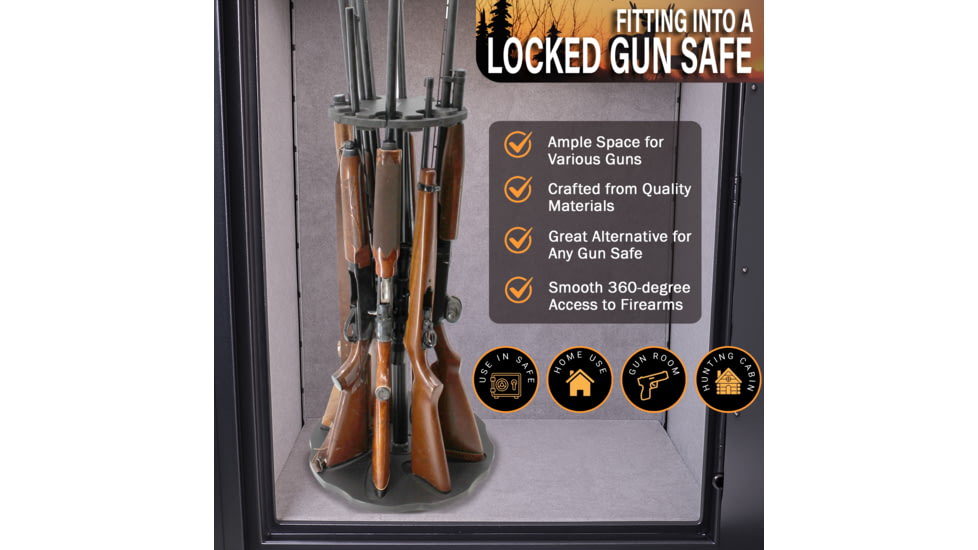 Rush Creek Creations 8 Gun Spinning Rack, Black, 38-5065