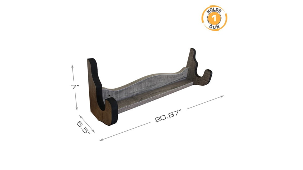 Rush Creek Creations Single Gun Wall Rack, Barn Wood, 21 x 5 x 7, 38-4066