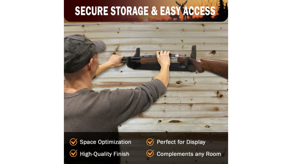 Rush Creek Creations Single Gun Wall Rack, Black, 38-5076