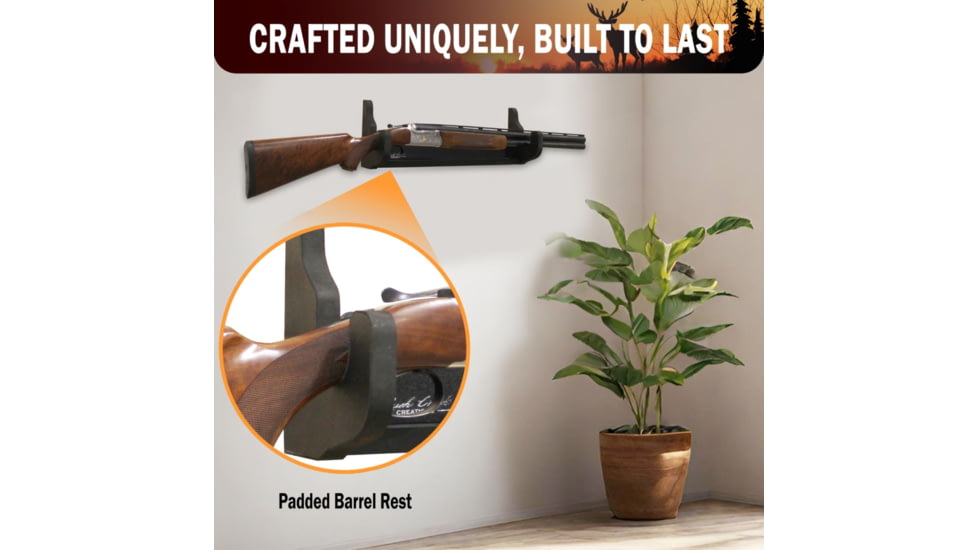 Rush Creek Creations Single Gun Wall Rack, Black, 38-5076