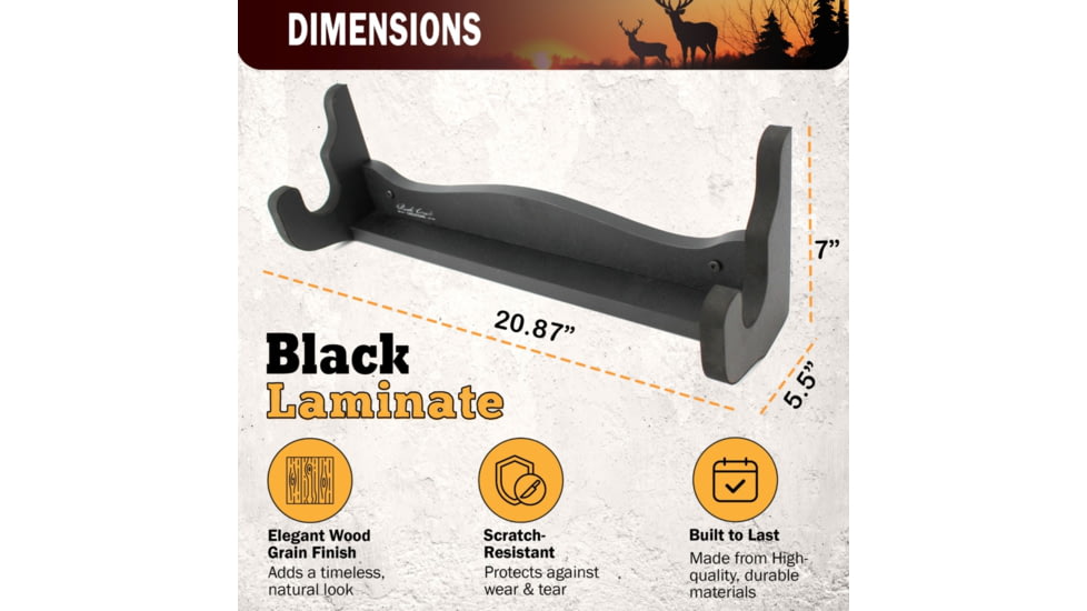 Rush Creek Creations Creations Indoor 1-Gun Rack for Shooting Rifles/Airsoft Shotguns, Black, Small, 38-5076