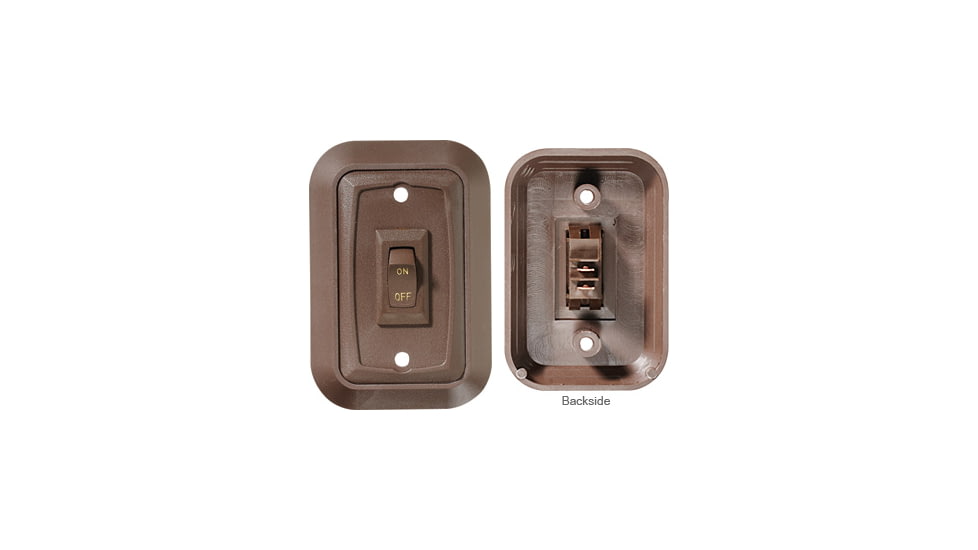 RV Designer Contoured DC Wall Plate Switch On/Off - Triple, Brown, S659