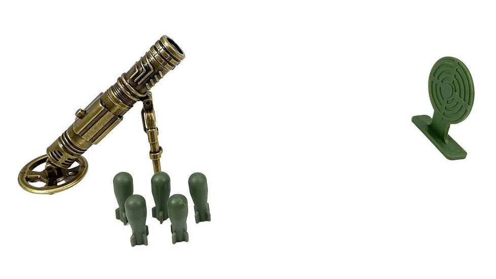 RW Minis Mortar Launcher With 5 Plastic Mortars &amp; Target, Metal, 01.0007.01