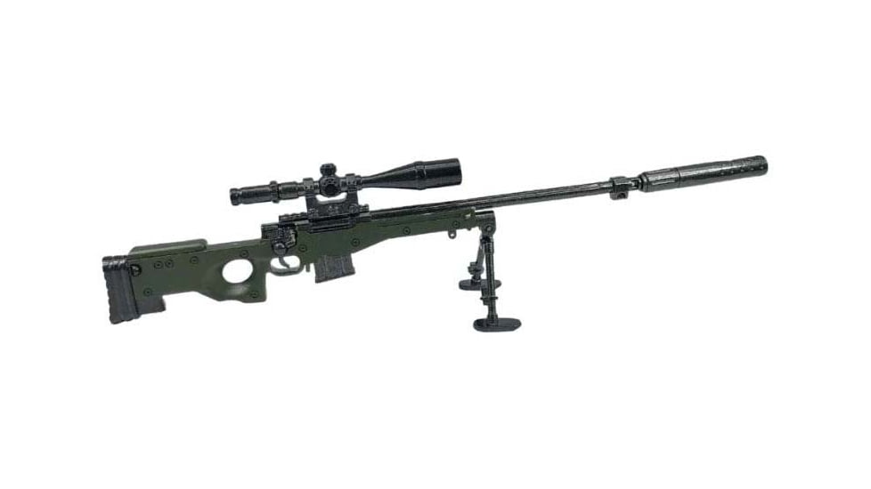 RW Minis Non-Firing Cast AWM 338 Rifle 1-5 Scale Replica, Green, 01.0005.05