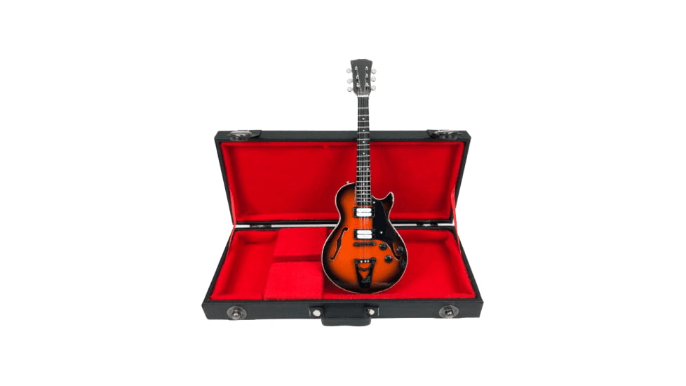 RW Minis Six String Semi-Hollow Guitar 1-5 Scale Replica, Brown, 02.0002.00