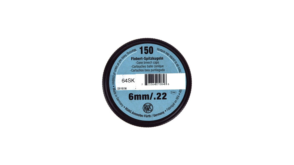 Rws Ammo .22cb Cap-6mm Rimfire Conical Lead Bullet 150-pk.