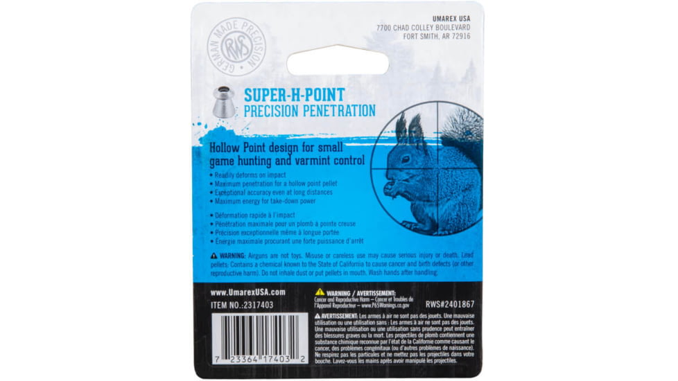 RWS Super-H-Point Field Line .177 Pellets, 300 Ct, 2317403