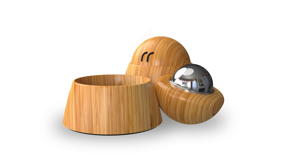 Rykr Roll Grinder w/Base Massager, Bamboo, 3.25in Dia. X 2.5in H, RR2W