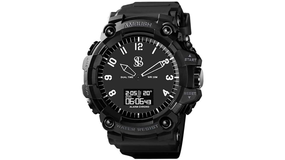 S&amp;B Watches Ambush Sport Watch, Black Case W/ Black Dial, 54mm, AMB301