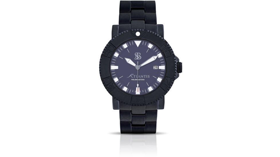 Smith &amp; Bradley Watches Atlantis Pro Automatic Watch, Black Case/Blue Dial, 44mm, ATPR204