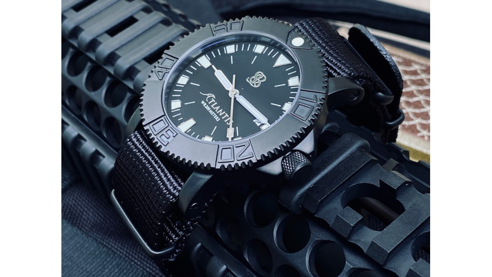 S&amp;B Watches Atlantis Rogue Pro Watch, Black Case W/ Black Dial, 44mm, ATRP101