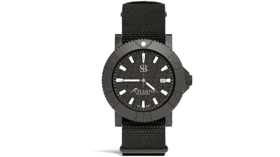 S&amp;B Watches Atlantis Rogue Pro Watch, Black Case W/ Black Dial, 44mm, ATRP101