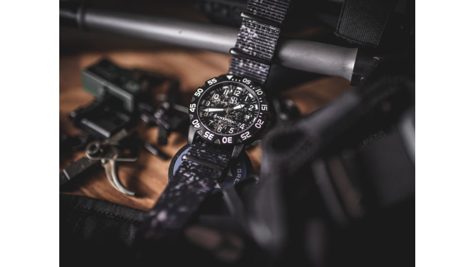 S&amp;B Watches SANS-13 KRYPTEK Tactical Watch, Black Case W/ Nox Black Dial, 42mm, SAKR201