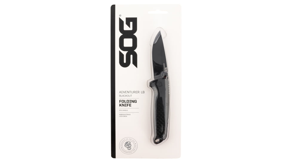S.O.G SOG13110157 Adventurer LB 3.50 Drop Point Plain 5Cr15MoV Blade GFN Handl