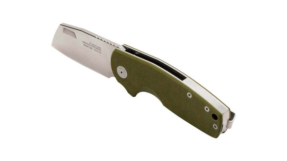 SOG Specialty Knives &amp; Tools Stout FLK Folding Knife, 2.1 in Blade, D2 Steel, OD Green, SOG14031157