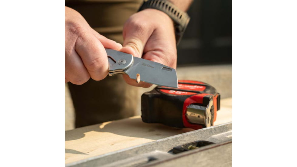 SOG Specialty Knives &amp; Tools Stout FLK Folding Knife, 2.1 in Blade, D2 Steel, OD Green, SOG14031157