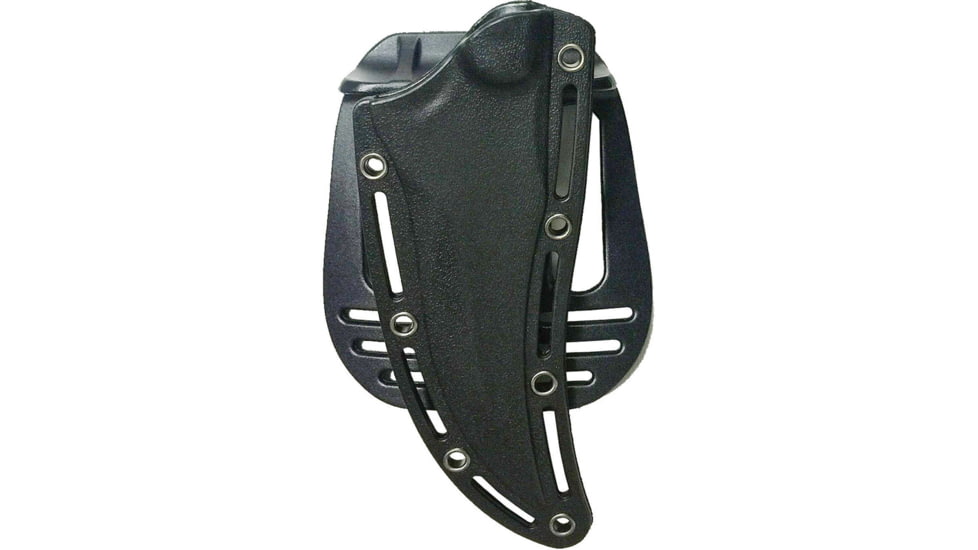 S-TEC Fixed Blade Knife, 9in Overall, 4.25in Satin SS Blade, Black Finger Grooved G10 Handle, Black Nylon Sheath, T25139