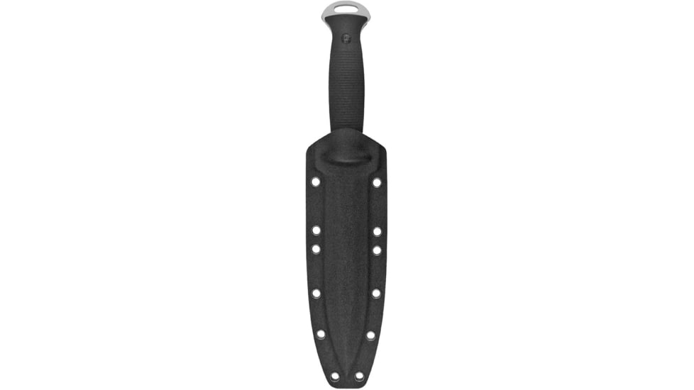 S-TEC Framelock Cleaver Blade Knife Fixed Blade Knife, 12in Overall, 7in Satin Double Edge 8Cr13Mov SS Blade, Black Textured G10 Handle, Black Nylon Sheath, T22010