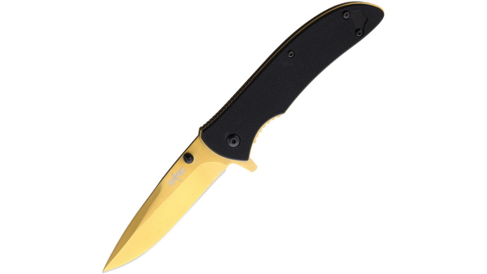 S-TEC Linerlock A/O Gold Folding Knife, T27191BG