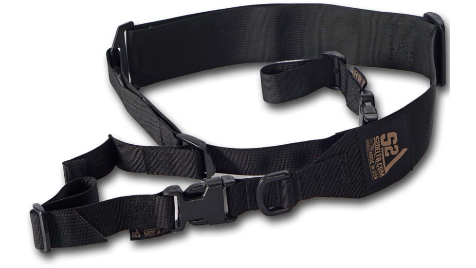 S2Delta Pig Tail Rifle Sling, Fast Adjustment, Black, MRS2P-USA-BLK-PT