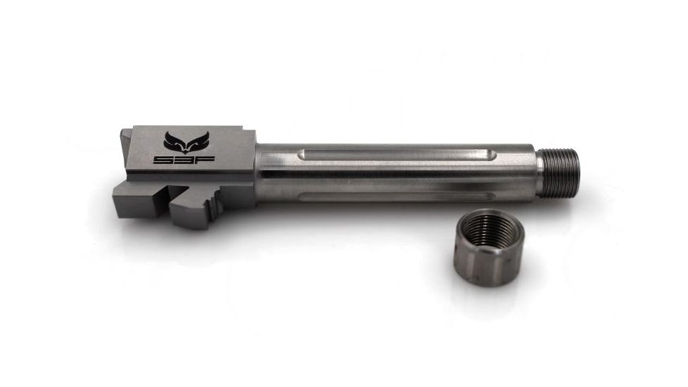 S3F Solutions Glock 23 Drop In Match Grade Barrel 9mm Conversion Threaded/Fluted, 416R 416R Stainless Steel, Stainless, S3FG239mmT/FSS
