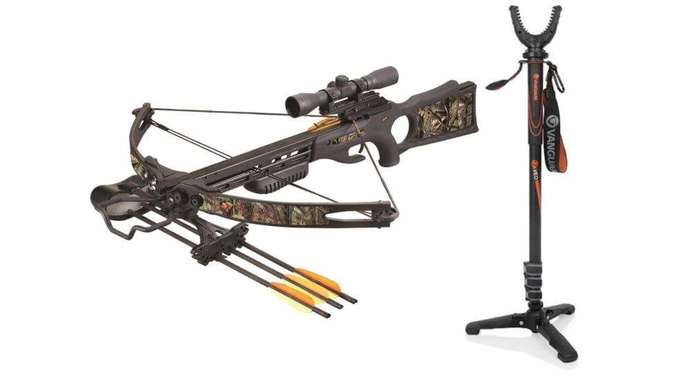 SA Sports Outdoor Gear Ambush Crossbow Pkg., Next G1/Black, W/ Vanguard Veo Shooting Stick